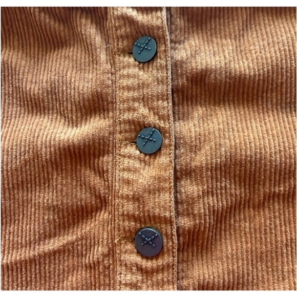 Burnt orange corduroy button skirt size M - Picture 3 of 6